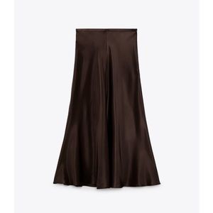 Satin Effect Midi Skirt